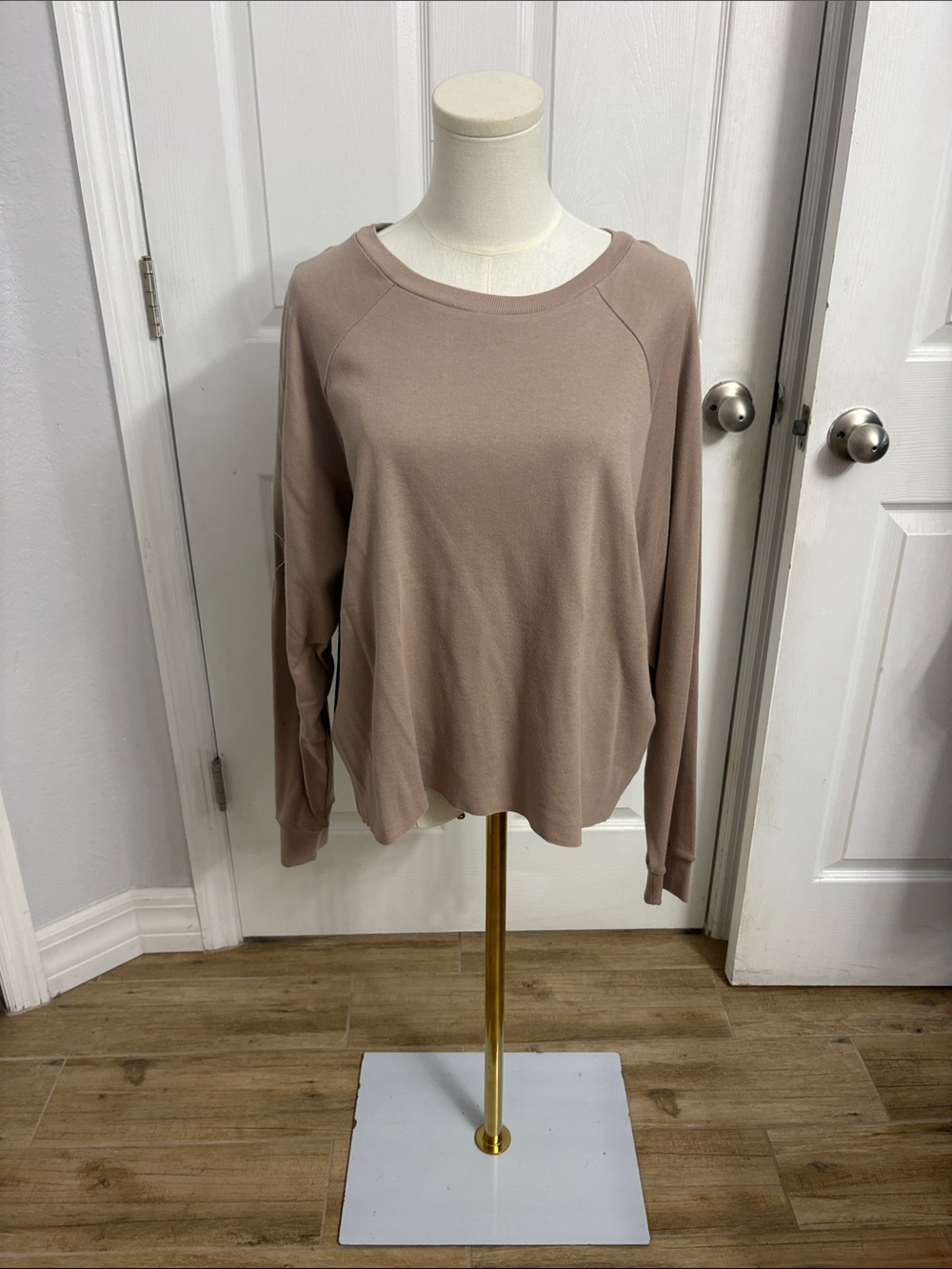 Zenana Outfitters Relaxed Crewneck Sweatshirt - Taupe